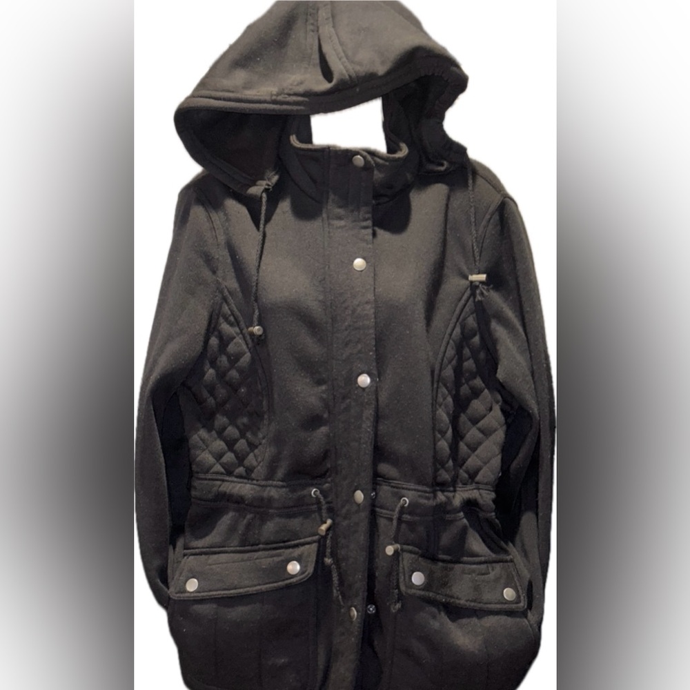 Laura Scott Cotton Utility Coat. Black/ Size: Large